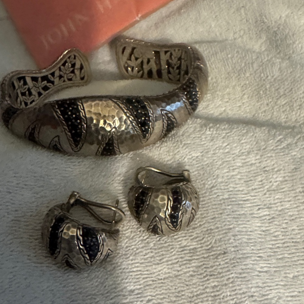 John Hardy Silver and Black Bracelet Set - Picture 4 of 5